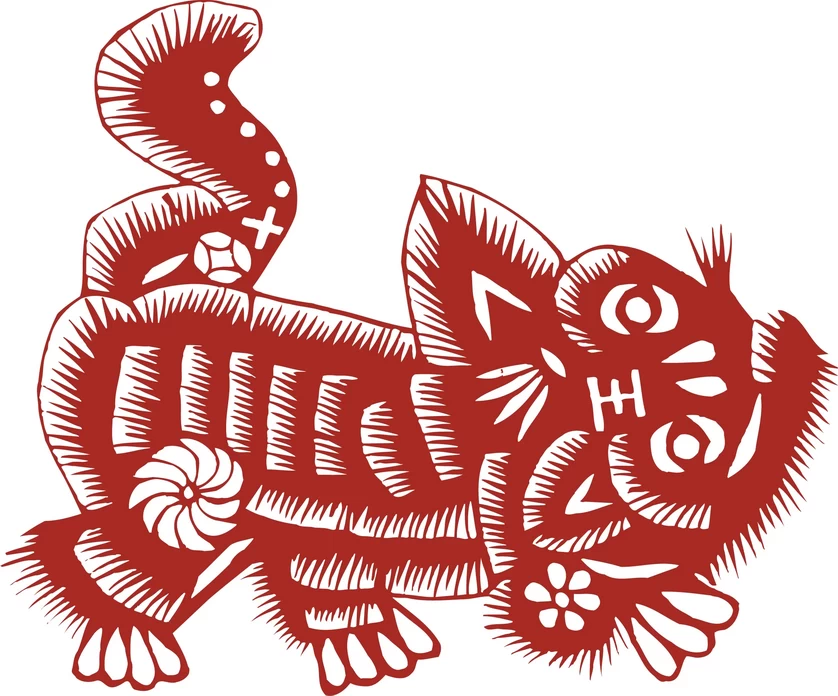 中国风中式传统喜庆民俗人物动物窗花剪纸插画边框AI矢量PNG素材【485】